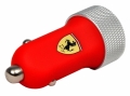 Автозарядка Ferrari 2xUSB 2.1A Slim Rubber FERUCCAD2URE (красный) с двумя USB портами
