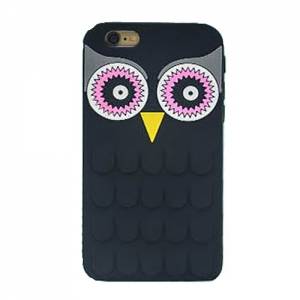 Купить гелевый 3D чехол накладку с совой для iPhone 5 / 5S / SE Owl style (черный) 