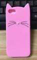 3D чехол с ушками для iPhone 7 / 8 "Котенок с усами" (Pink)