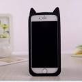 3D чехол с ушками для iPhone 6/6S "Котенок с усами" (Black)