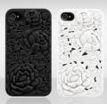 Гелевый 3D чехол накладка Blossom с розами для iPhone 6 / 6S (черный)