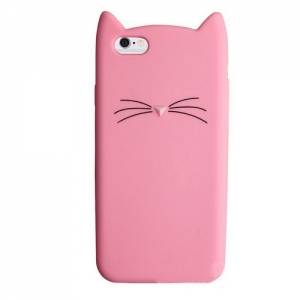 Купить 3D чехол с ушками для iPhone 7 / 8 "Котенок с усами" (Pink)