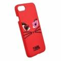 Гелевый чехол для iPhone 7 / 8 Karl Lagerfeld Choupette in love 2 Hard PU Red, KLHCP7CL2RE