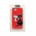 Гелевый чехол для iPhone 7 / 8 Karl Lagerfeld Choupette in love Hard PU Red, KLHCP7CL1RE