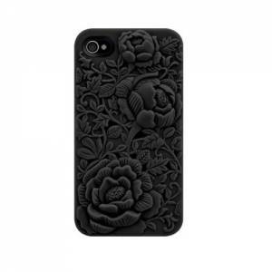 Купить гелевый 3D чехол накладку Blossom с розами для iPhone 6 / 6S (черный)