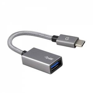 Купить адаптер переходник EnergEA Alumax, USB Type-C в USB-A (3.0) 14 см, Black (CBL-AM-30CAF-GT)
