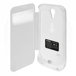 Купить чехол аккумулятор с флипом EXEQ для Samsung Galaxy S4, 3300 мАч, белый (SF03)