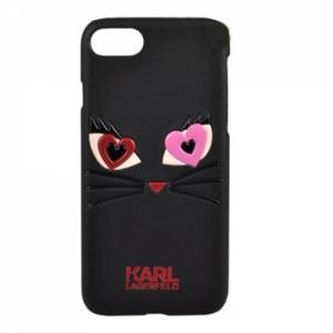Купить гелевый чехол для iPhone 7 / 8 Karl Lagerfeld Choupette in love 2 Hard PU Black, KLHCP7CL2BK