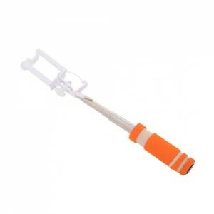 Купить миниатюрный монопод телескопический LP Mini (длина селфи палки от 13 до 60 см.) съемка через разъем для наушников (оранжевый)