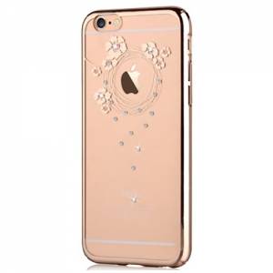 Купить прозрачный чехол накладку со стразами Swarovski для iPhone 6/6S Devia Crystal Garland - Champagne Gold