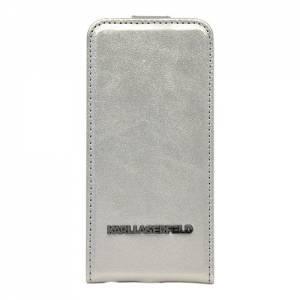 Купить кожаный чехол с флипом для iPhone 5/5S/SE Karl Lagerfeld VINYL Flip White (KLFLP5GLW)