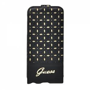 Купить кожаный чехол с флипом для iPhone 6 / 6S GUESS Gianina Flip, Black (GUFLP6PEB)