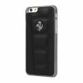 Кожаный чехол накладка для iPhone 6 Plus / 6S Plus Ferrari 458 Hard Black (FE458HCP6LBL)
