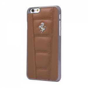 Купить кожаный чехол-накладка для iPhone 6 / 6S Ferrari 458 Hard Camel