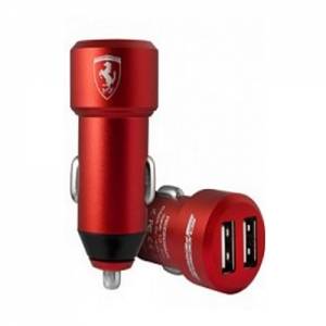 Купить автозарядку Ferrari 2xUSB 4.8A Aluminium Dual Red, FECC2USBRE (красный) с двумя USB портами