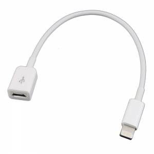 Купить кабель переходник с 8 pin на micro USB для iPhone 5 / 5S, iPad 4, iPad mini / mini 2, iPad Air / Air 2, iPod Touch 5 в интернет магазине