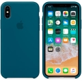 Чехол в стиле Apple Silicone Case для iPhone X под оригинал (Blue) 