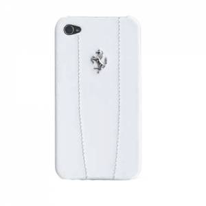 Купить кожаный чехол накладку для iPhone 4/4S Ferrari Modena Hard White (FEMO4MWH)