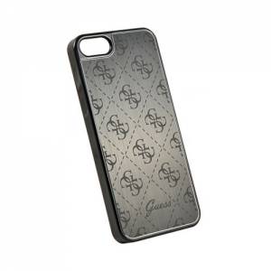 Купить чехол накладку для iPhone 5/5S/SE Guess 4G Aluminium Plate Hard, Black (GUHCPSEMEBK)