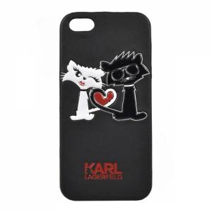 Купить чехол накладка Karl Lagerfeld для iPhone 5/5S/SE Choupette in love, Black (KLHCPSECL1BK)