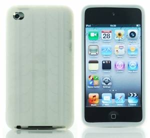 Силиконовый чехол для iPod Touch 4G с рисунком шины/колеса (прозрачно-белый)
