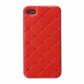 Кожаный чехол накладка со стразами iCover для iPhone 4/4S Leather Swarovski Red (IP4-LE-SW/R), красный