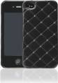 Кожаный чехол накладка со стразами iCover для iPhone 4/4S Leather Swarovski Black (IP4-LE-SW/BK), черный