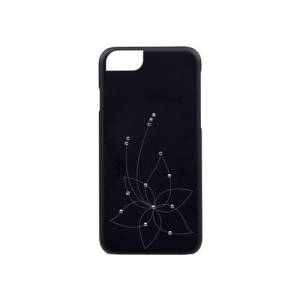 Купить чехол накладку со стразами iCover для iPhone 6/6S Swarovski New Design SW13 Black (IP6/4.7-SW13-BK), цветок на черном фоне