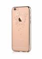 Прозрачный чехол накладка со стразами Swarovski для iPhone 6/6S Devia Crystal Garland - Champagne Gold