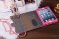 Чехол кожаный Chanel сумочка с цепочкой для iPad mini ярко розовая (magenta)