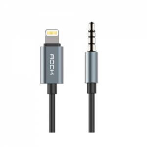 Купить AUX кабель 3.5 mm - Lightning ROCK Audio Cable, Space Grey (RAU055) для 8 pin разъемов
