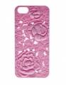 Чехол накладка Blossom с розами для iPhone  SE / 5S / 5 розовый