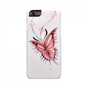 Купить чехол накладку iCover для iPhone 6/6S HP Happy Butterfly (IP6/4.7-HP/W-HB), розовая бабочка на белом фоне