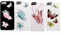 Чехол накладка iCover для iPhone 6/6S HP Happy Butterfly (IP6/4.7-HP/W-HB), розовая бабочка на белом фоне