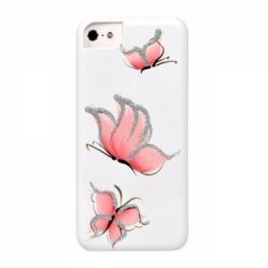 Купить чехол накладку iCover для iPhone 6/6S HP Pure Butterfly White/Pink (IP6/4.7-HP/W-PB/P), розовые бабочки на белом фоне