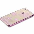 Чехол накладка со стразами для iPhone 6/6S прозрачный Comma Crystal Flora - Rose Pink