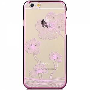 Купить чехол накладка со стразами для iPhone 6/6S Comma Crystal Flora - Rose Pink