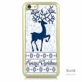 Чехол накладка для iPhone 5C с авторским дизайном MOSNOVO Retro Blue Christmas Reindeer (с пленкой в комплекте)