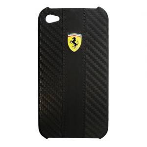 Купить карбоновый чехол накладка для iPhone 4/4S Ferrari Hard Challenge, Black (FECHIP4G)