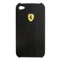 Карбоновый чехол накладка для iPhone 4/4S Ferrari Hard Challenge, Black (FECHIP4G)