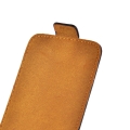 Кожаный чехол с вертикальным флипом для iPhone 4/4S на магнитной зестёжке (черный)