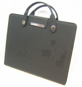 Купить кожаный чехол сумка с ручками для iPad 2/3/4 "Smart Zone" портфель (черный) в интернет магазине
