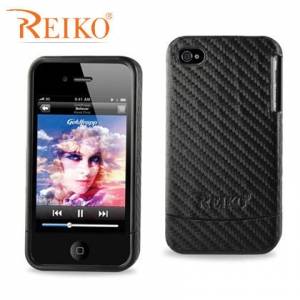 Кожаный чехол-накладка карбон Reiko для iphone 4/4S