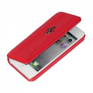 Купить кожаный чехол книжку для iPhone 5C Ferrari FF-Collection Booktype Red (FEFFFLBKPMRE)
