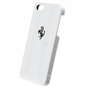 Купить кожаный чехол накладку для iPhone 5C Ferrari FF-Collection Hard White (FEFFHCPMWH)