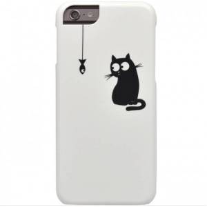 Купить Чехол накладка iCover для iPhone 6 Cats Silhouette котенок и рыбка IP6/4.7-DEM-SL11 онлайн online интернет-магазин