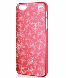 Купить чехол накладка Artske для iPhone SE / 5S / 5 Air case Red Butterfly AC-RD4-IP5  (красный с бабочками) в интернет магазине