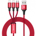 USB кабель 3 в 1 Baseus 8 Pin & Type C & Micro USB (1.2 метра, 2A)