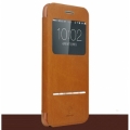 Кожаный чехол книжка для iPhone 6 / 6S Baseus Terse Leather Case с окошком и слайдером (Brown)