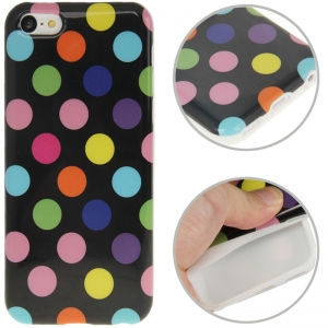 Купить чехол накладка Dot TPU Case для iPhone 5C (черный с разноцветным) в интернет магазине